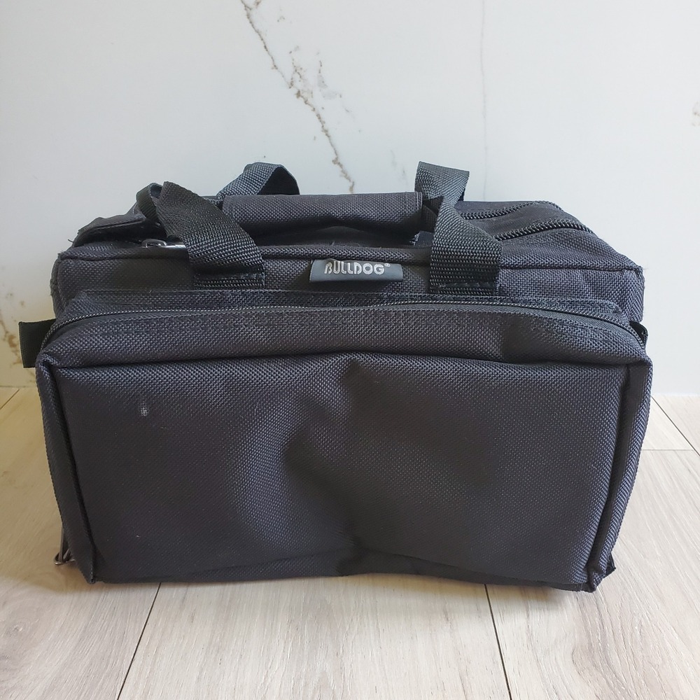 Bulldog Deluxe Range Bag 13 x 7 Black Tactical Gear Storage Adjustable Strap